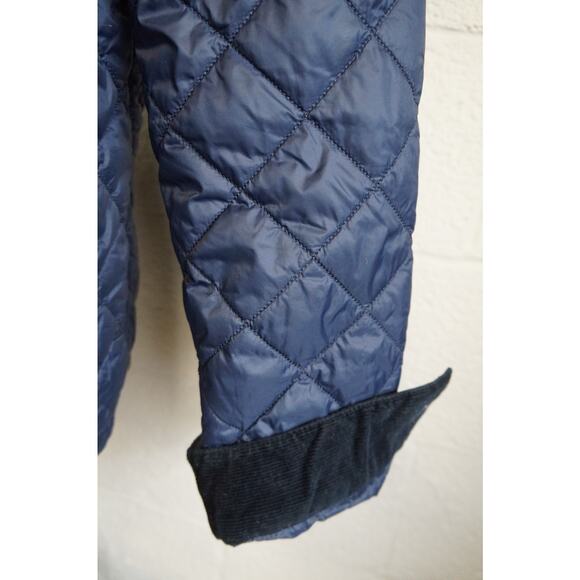 Barbour Harrington Quilted Jacket Mens L Navy Blue Full Zip Tartan Plaid - Picture 6 of 15